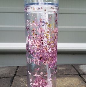 Glitter water shaker tumbler with strawl